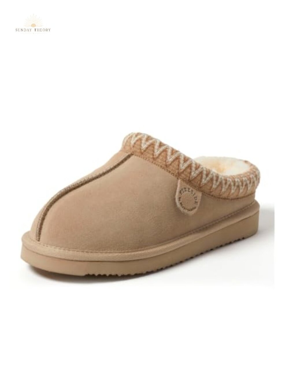 Genuine Shearling Women's Clog Slippers Indoor/Outdoor Natural Suede EVA Sole
